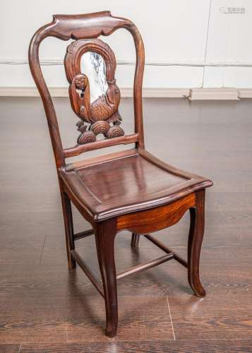 A Chinese late Qing rosewood side chair