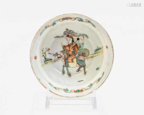 A Chinese polychrome decorated bowl, 1 1/4 x 3 3/8 in. (3.18...