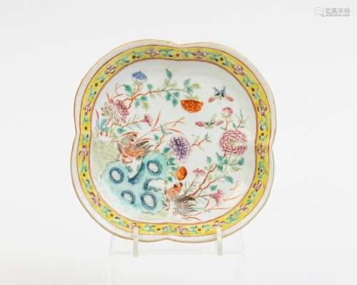 A Chinese famille rose footed bowl, 1 3/4 x 6 1/2 x 6 1/2 in...