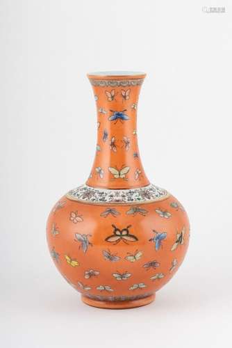 A Chinese bottle form vase, 15"