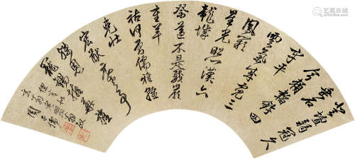 1589～1644 周延儒  行草俚言 水墨笺本 扇片