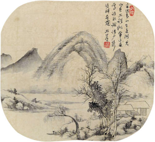 1764～1814 张问陶  青山闲居 水墨绢本 镜片