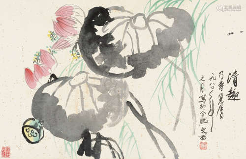 1933～2019 刘文西 1980年作 清趣 设色纸本 镜片