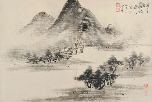 1818～1868 蒋春霖  米家山水 水墨纸本 镜片