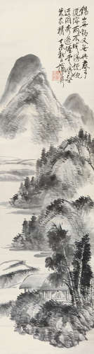 1832～1911 蒲华 1907年作 烟云岩壑 水墨纸本 立轴
