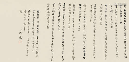 1894～1955 洪深  行书书法 水墨纸本 单片