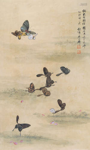 1866～1937 屈兆麟 1915年作 花鸟 设色绢本 立轴