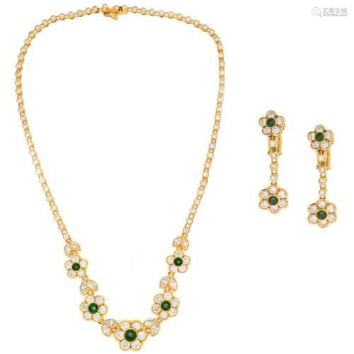 Faraone Diamond, Emerald, 18K Suite