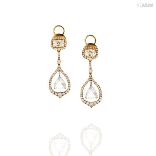 Diamond and 18K Earrings