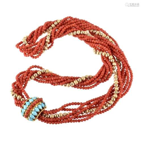 Coral and 14K Necklace