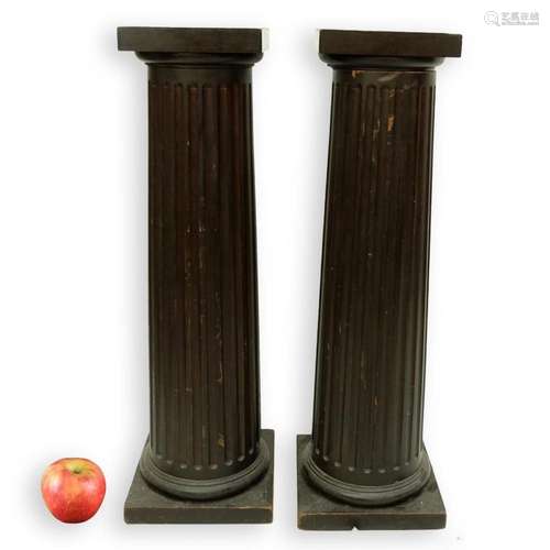 Pair of Carved Wood Pedestals