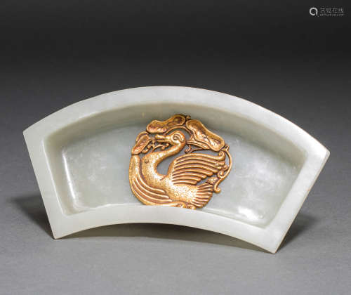 Chinese jade plate from Hetian in Qing Dynasty