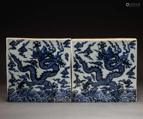Chinese blue and white brick
