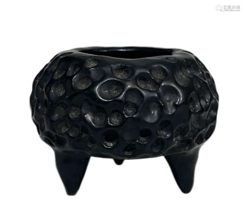 Qianlong Tang English style black gold glaze tripod water va...