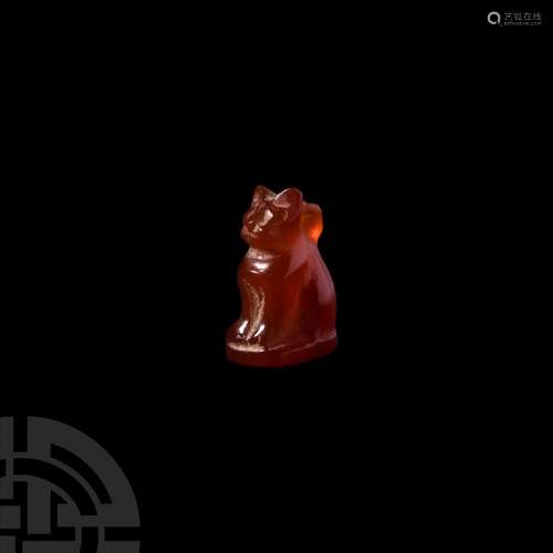 Egyptian Carnelian Cat Amulet