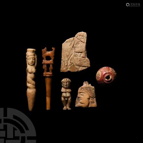 Coptic Carved Bone Artefact Group