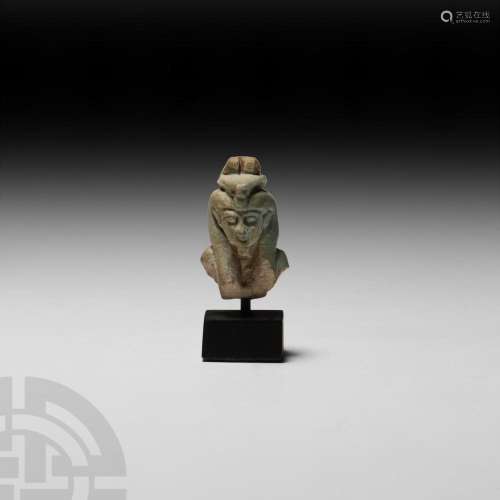 Egyptian Faience Amulet Bust