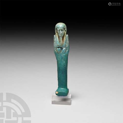 Egyptian Blue Glazed Shabti