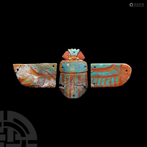 Egyptian Winged Faience Scarab