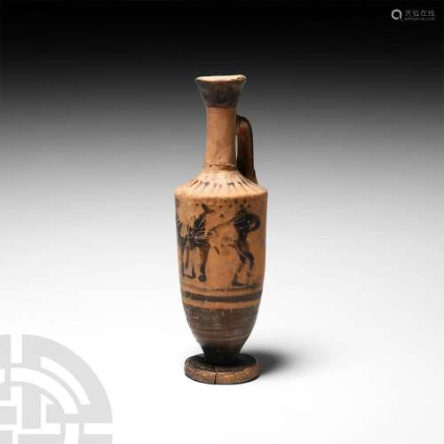 Greek Attic Lekythos with Frieze