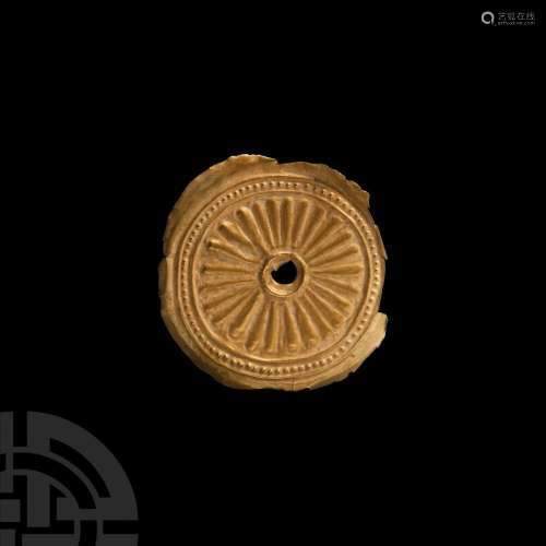 Greek Gold Repousse 'Sun' Disk