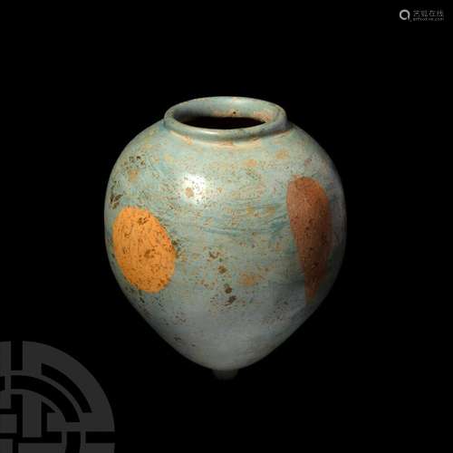 Parthian Turquoise Fritware Vessel