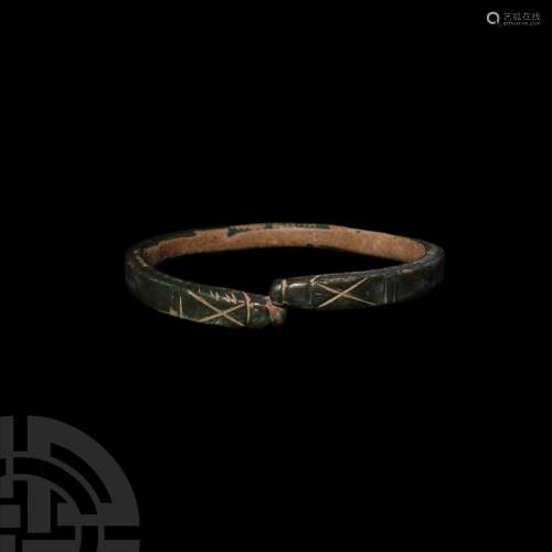 Roman Bracelet with Snake-Head Terminals