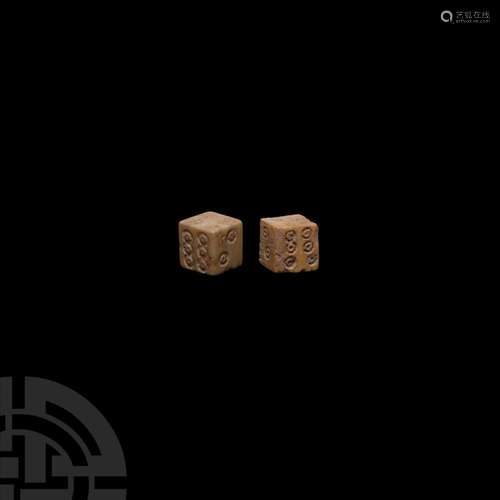 Roman Bone Dice Pair