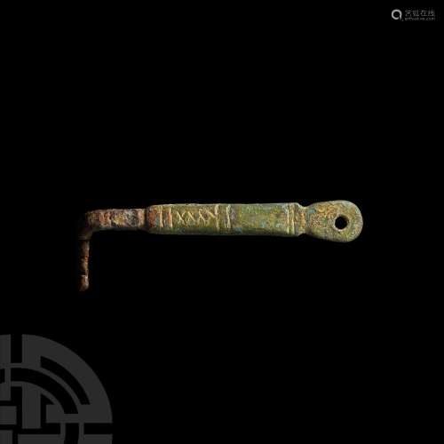 Roman Iron Key with Bronze Handle