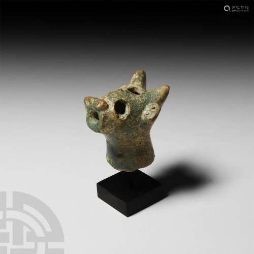 Romano-Parthian Glazed Terracotta Animal Head