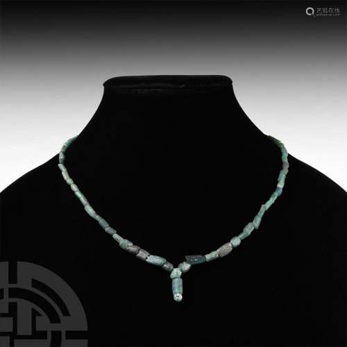 Roman Green Glass Bead Necklace String