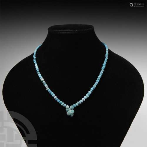 Roman Turquoise Glass Bead Necklace String