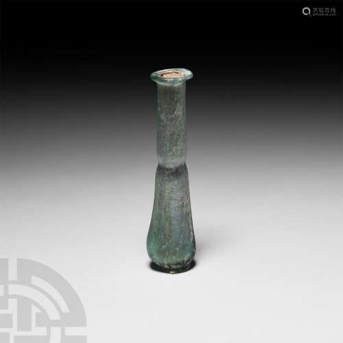 Roman Turquoise Glass Bottle