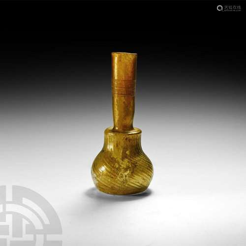 Byzantine Golden Iridescent Glass Flask