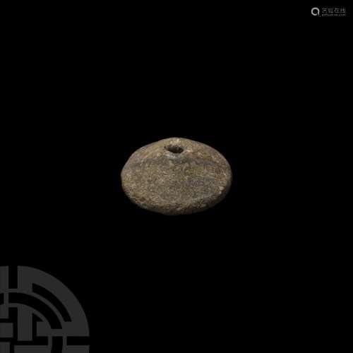 Western Asiatic Pale Green Stone Spindle Whorl