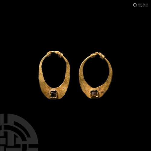 Western Asiatic Gold Earring Pair