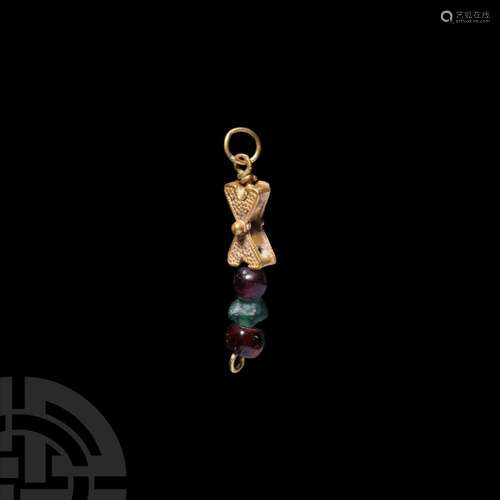 Western Asiatic Gold and Gemstone Pendant