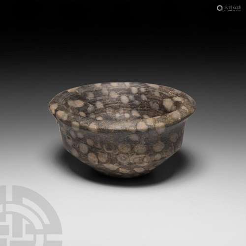 Bactrian Grey and White Stone Bowl