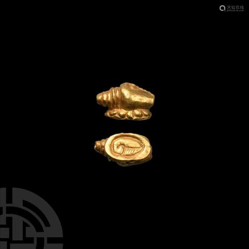 Gold Shell Seal Bead