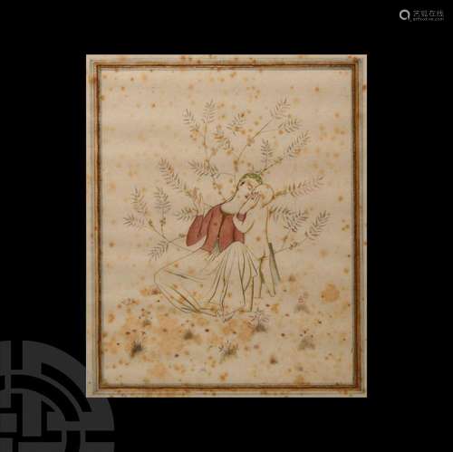 Framed Persian Watercolour Painting