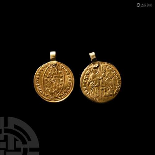 Pseudo-Venetian Gold Coin Pendant