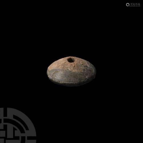 Western Asiatic Green Stone Spindle Whorl