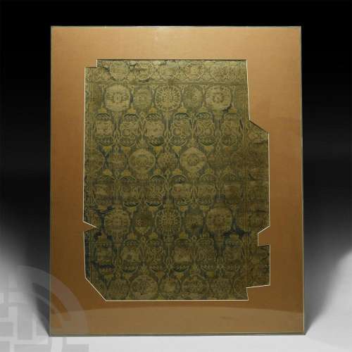 Safavid Framed Textile Fragment