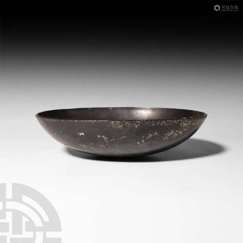 Sassanian Silver Boat-Shaped Bowl