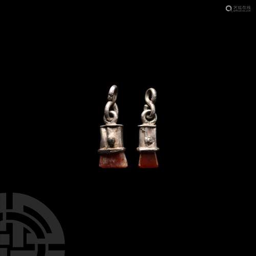 Western Asiatic Silver Pendant Pair