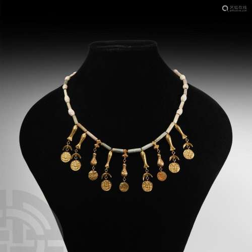 Qajar Necklace with Gold Pendants