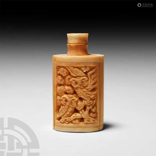 Chinese Snuff Bottle with Owls