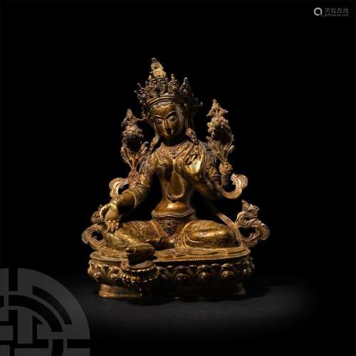 Sino-Tibetan Gilt Tara Figure