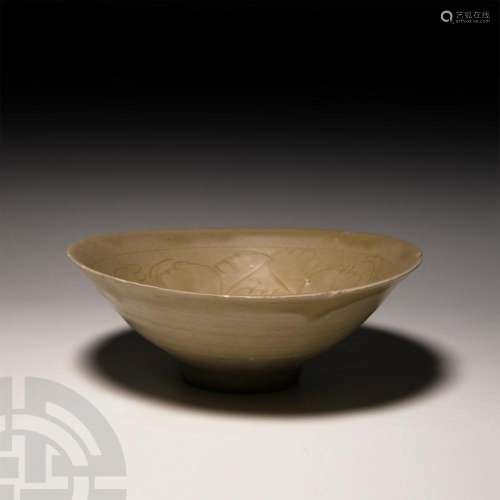 Chinese Decorated Celadon Bowl