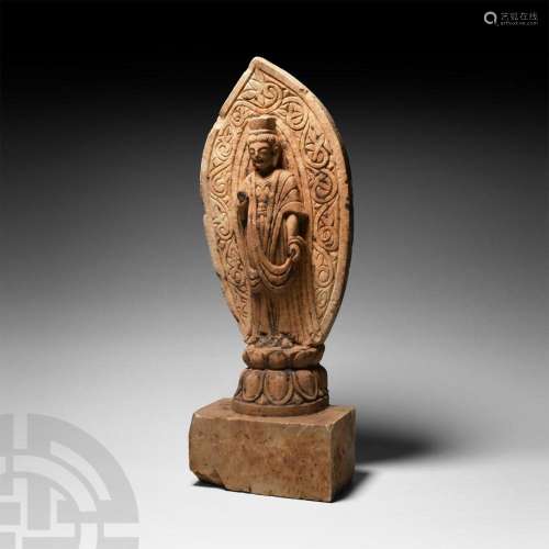 Chinese Wei 'Style' Alabaster Stele